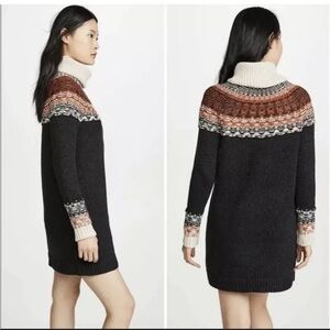Madewell Fair Isle Turtleneck Sweater Dress
